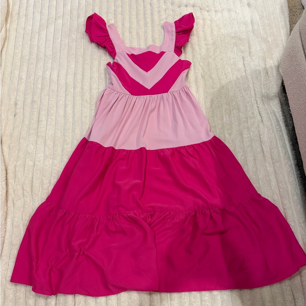 Entro Pink and Fuchsia Layered Dress